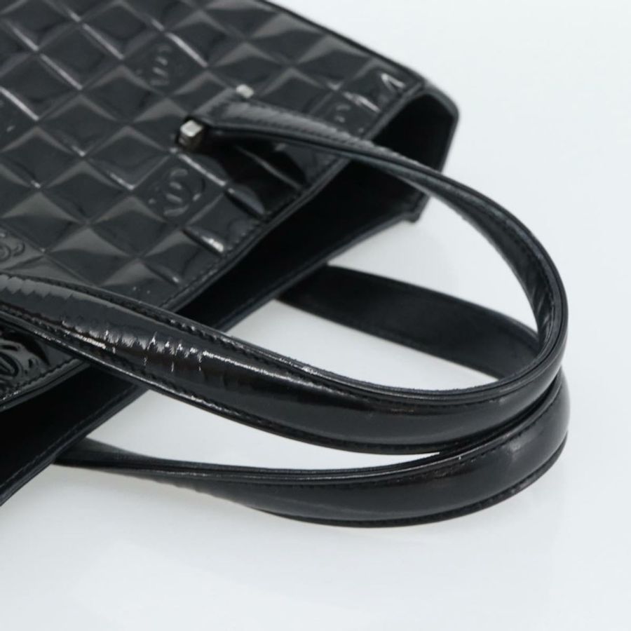 【日本直送】香奈兒 (CHANEL) 漆皮黑色銀色雙C標誌手提包 mr2603A-6