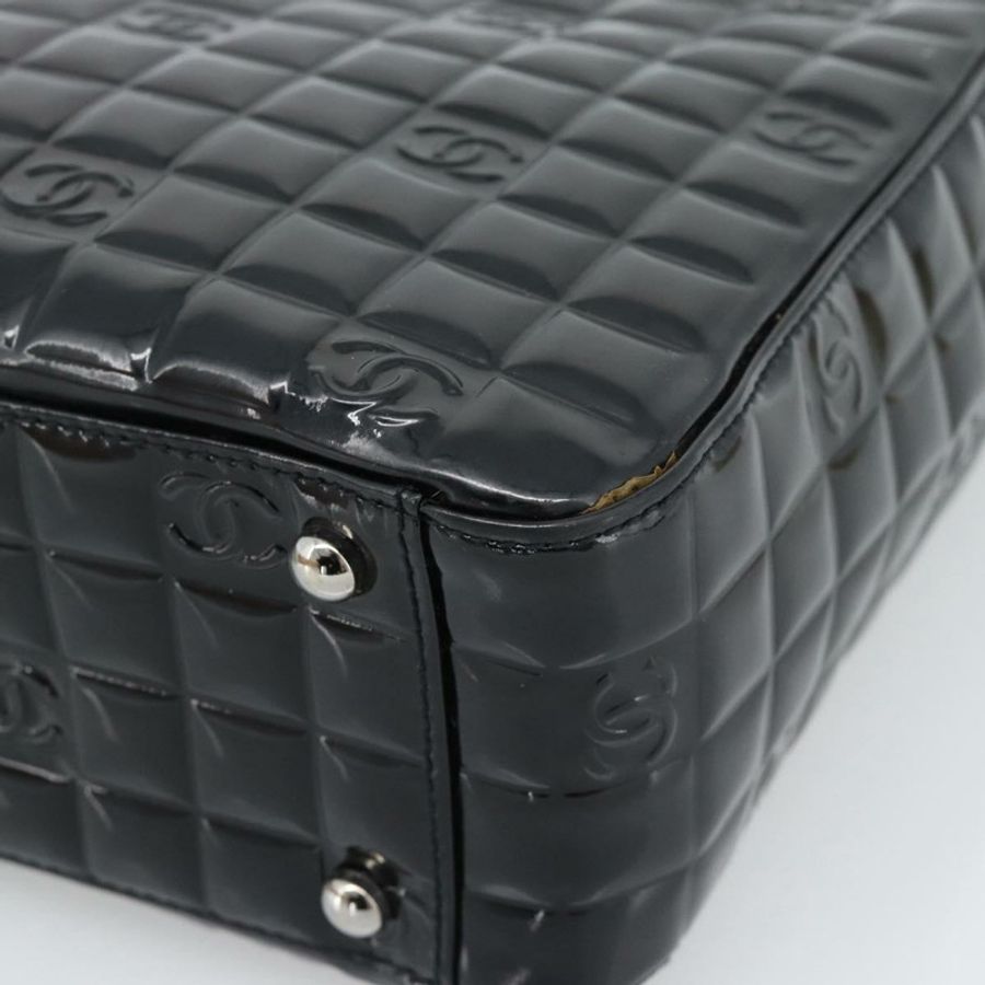【日本直送】香奈兒 (CHANEL) 漆皮黑色銀色雙C標誌手提包 mr2603A-8