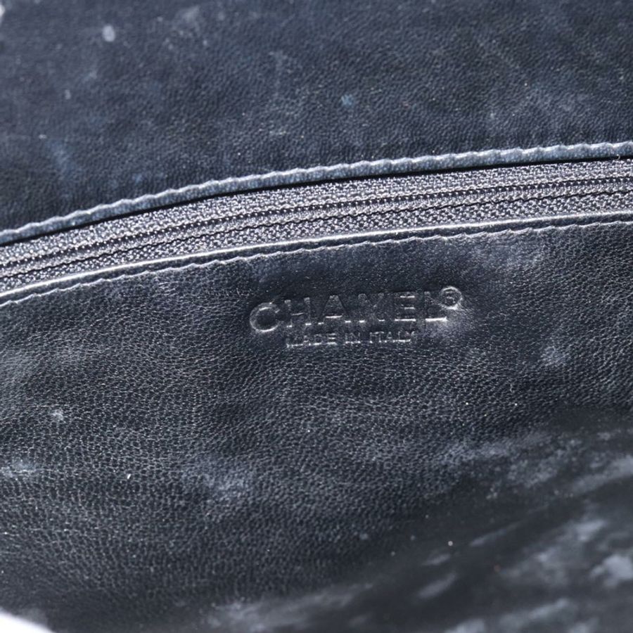 【日本直送】香奈兒 (CHANEL) 漆皮黑色銀色雙C標誌手提包 mr2603A-9