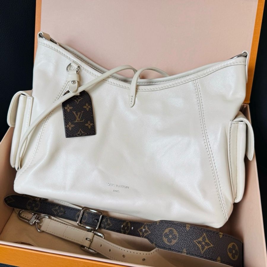 路易威登 LV carryall cargo白色全皮小號單肩包斜挎包-1