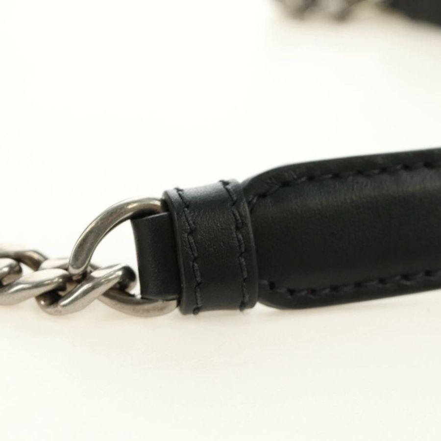 【日本直送】PRADA 鏈條單肩包 毛絨 黑色 銀色 正品 187435SAM-7