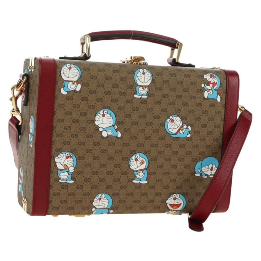 【日本直送】GUCCI Micro GG Supreme哆啦A夢手提包 PVC 兩用 米色 633587 正品 187481SM-0