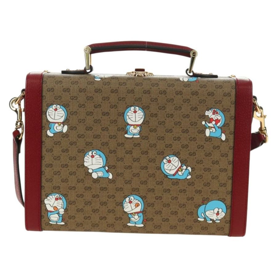 【日本直送】GUCCI Micro GG Supreme哆啦A夢手提包 PVC 兩用 米色 633587 正品 187481SM-1