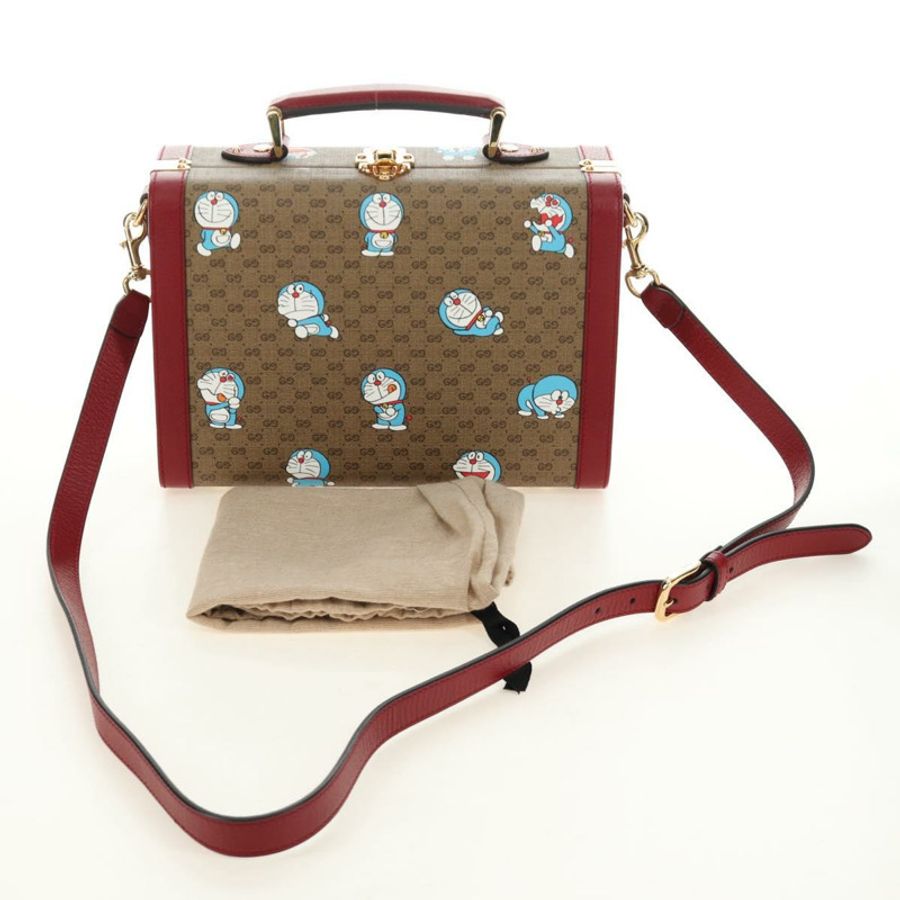 【日本直送】GUCCI Micro GG Supreme哆啦A夢手提包 PVC 兩用 米色 633587 正品 187481SM-11
