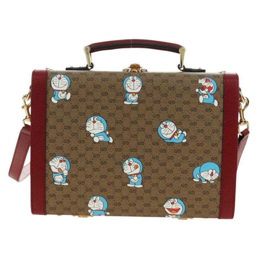 【日本直送】GUCCI Micro GG Supreme哆啦A夢手提包 PVC 兩用 米色 633587 正品 187481SM-12