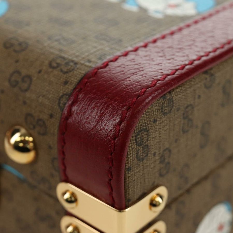 【日本直送】GUCCI Micro GG Supreme哆啦A夢手提包 PVC 兩用 米色 633587 正品 187481SM-18