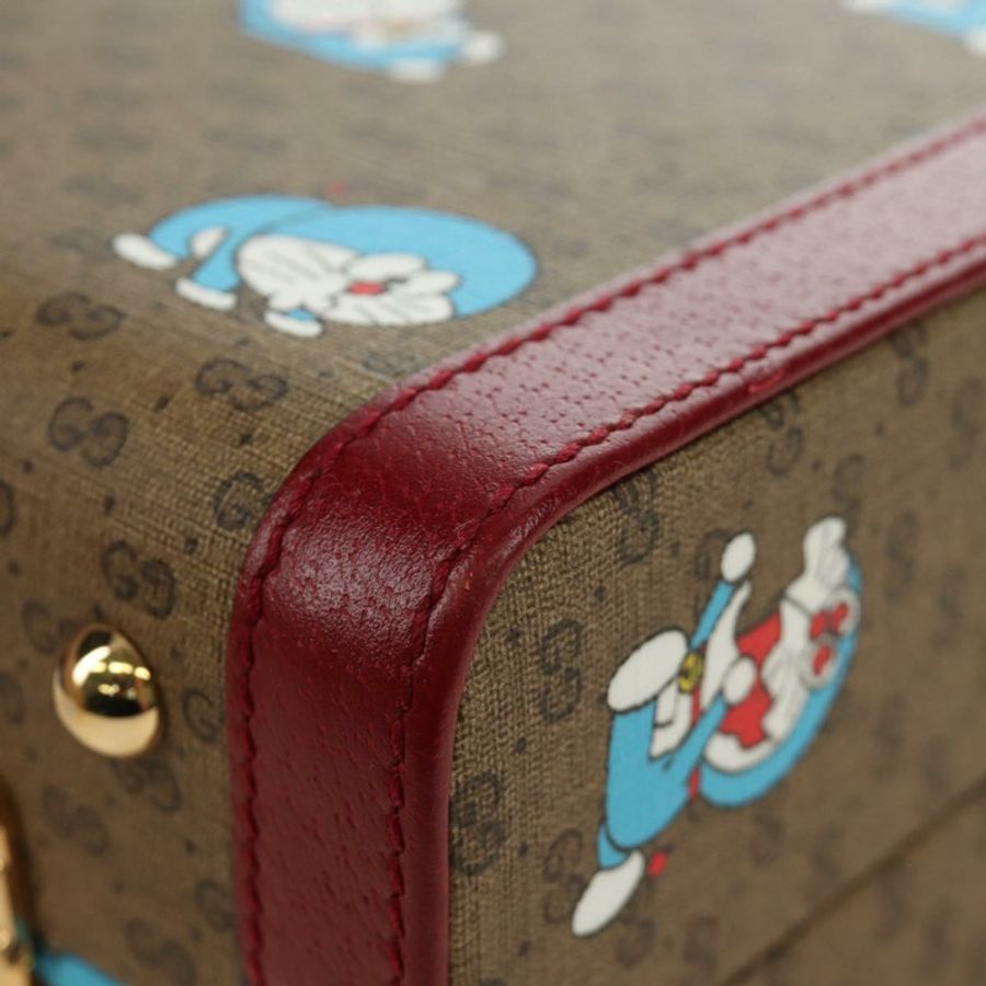 【日本直送】GUCCI Micro GG Supreme哆啦A夢手提包 PVC 兩用 米色 633587 正品 187481SM-20