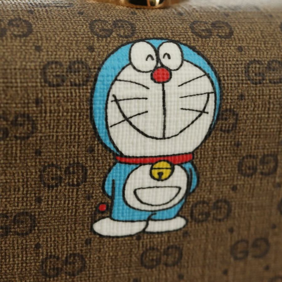 【日本直送】GUCCI Micro GG Supreme哆啦A夢手提包 PVC 兩用 米色 633587 正品 187481SM-21