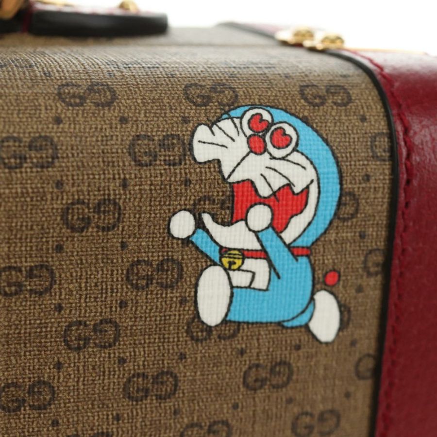 【日本直送】GUCCI Micro GG Supreme哆啦A夢手提包 PVC 兩用 米色 633587 正品 187481SM-23