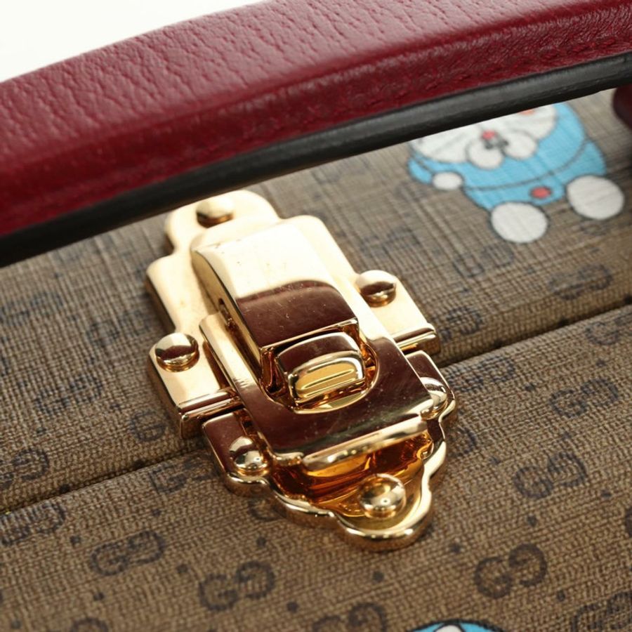 【日本直送】GUCCI Micro GG Supreme哆啦A夢手提包 PVC 兩用 米色 633587 正品 187481SM-24