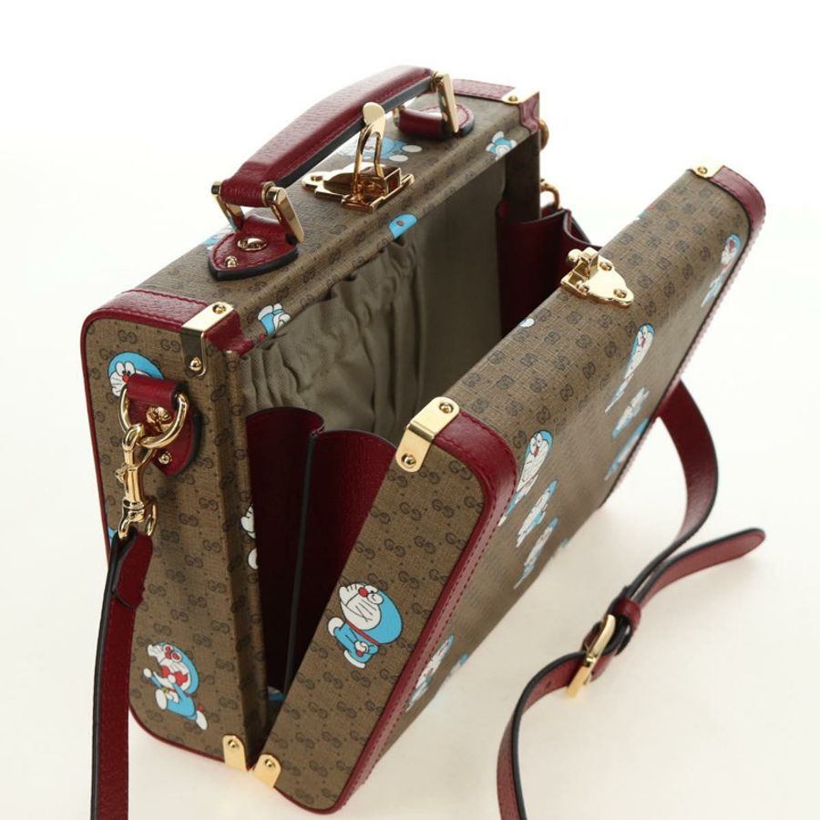 【日本直送】GUCCI Micro GG Supreme哆啦A夢手提包 PVC 兩用 米色 633587 正品 187481SM-25