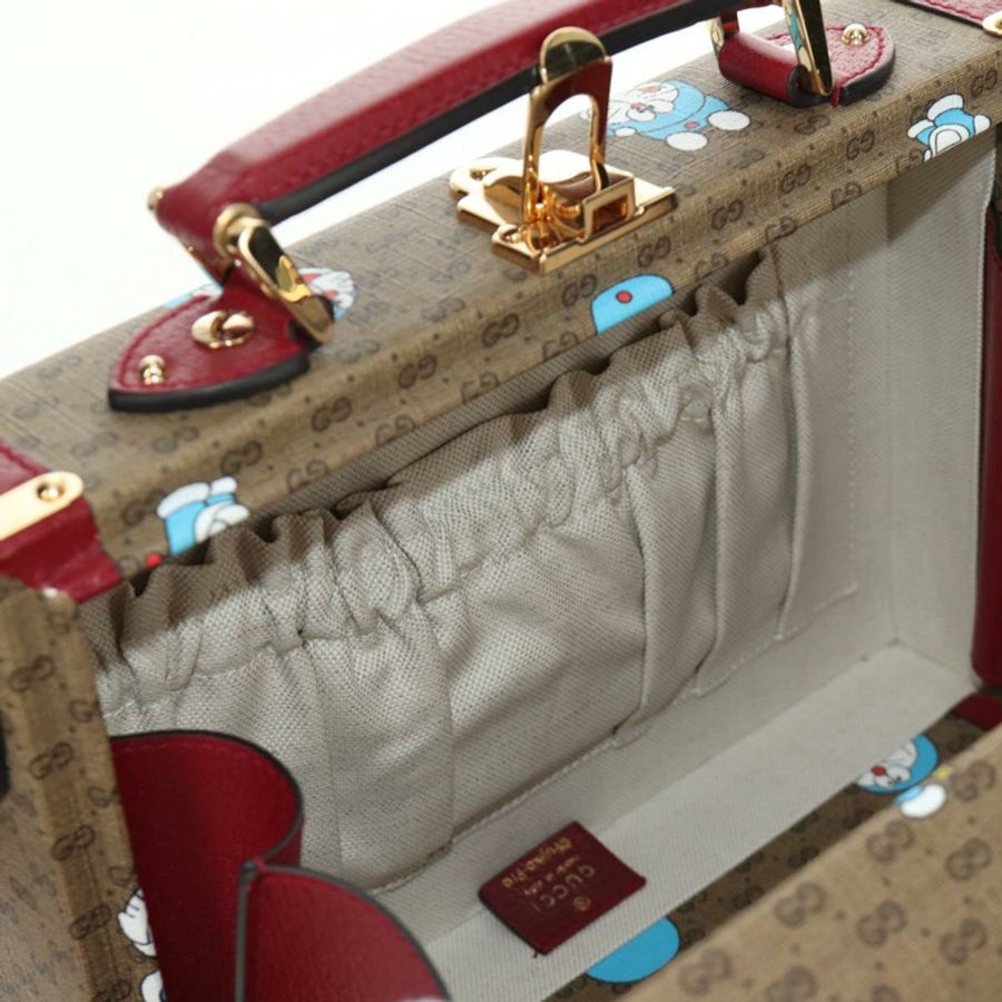 【日本直送】GUCCI Micro GG Supreme哆啦A夢手提包 PVC 兩用 米色 633587 正品 187481SM-30