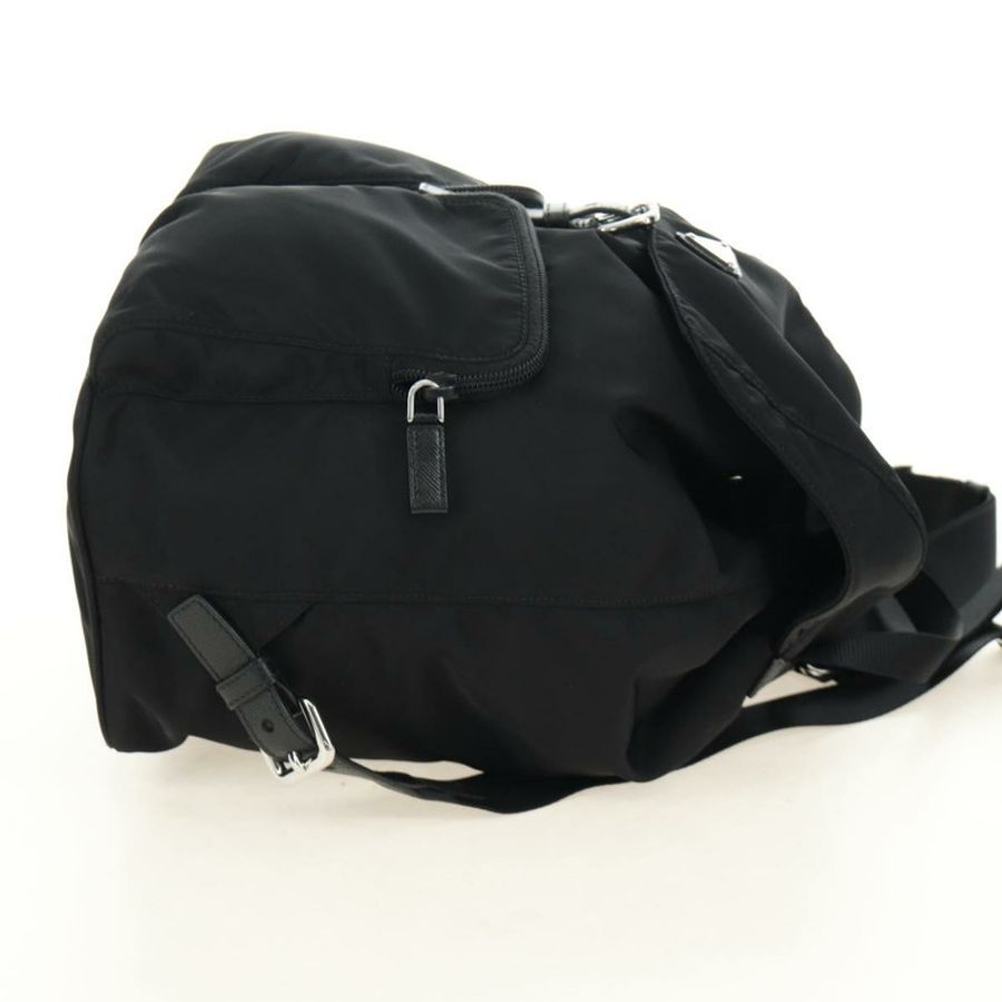 【日本直送】PRADA 雙肩包 尼龍材質 黑色 銀色 1BZ005 正品 188429SAV-3