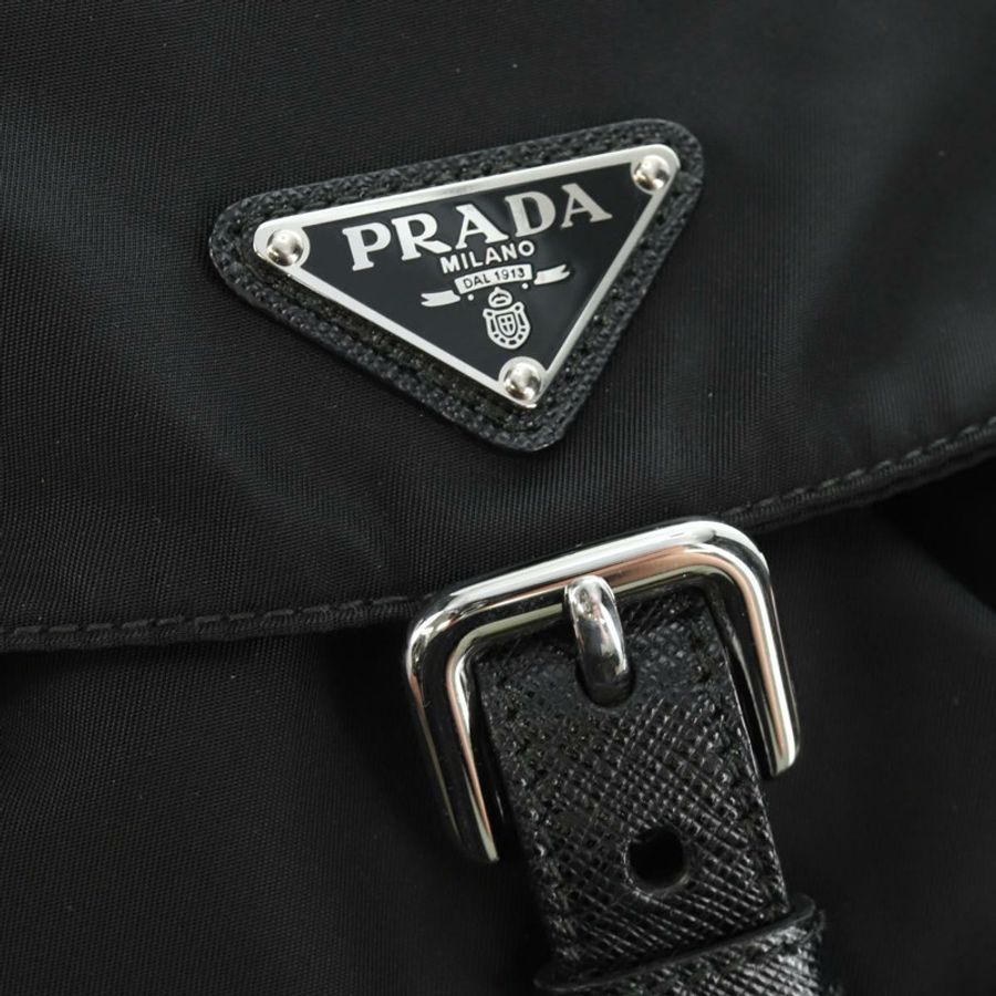 【日本直送】PRADA 雙肩包 尼龍材質 黑色 銀色 1BZ005 正品 188429SAV-24