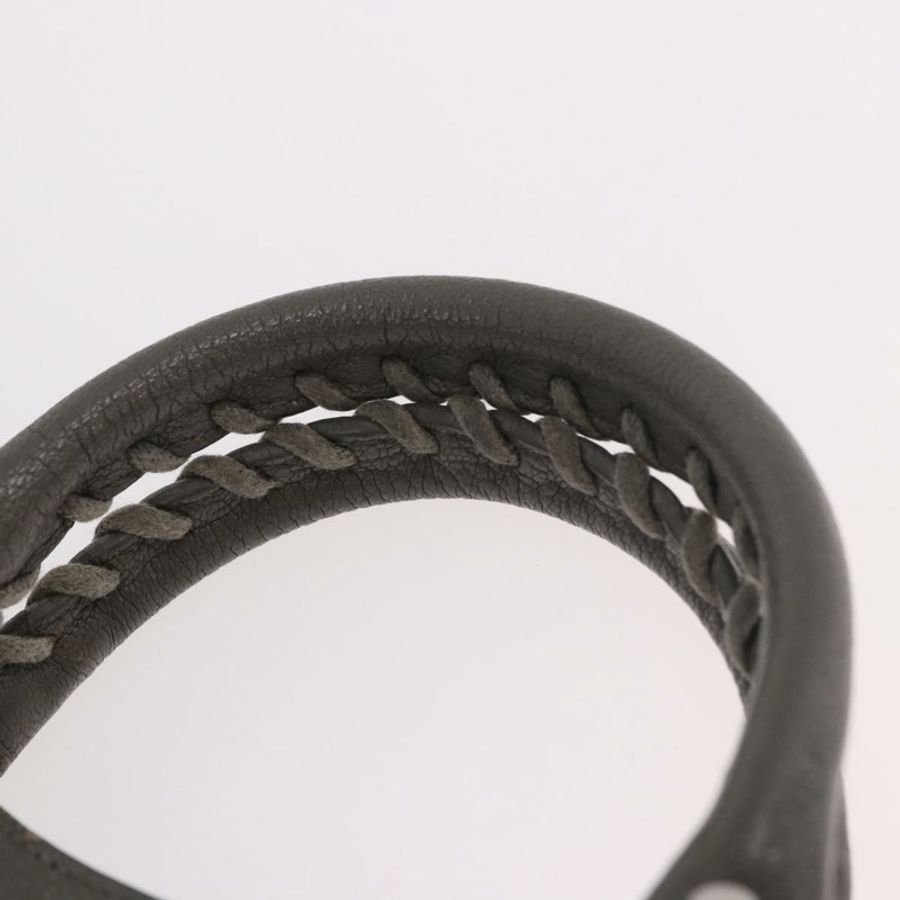 【日本直送】BALENCIAGA 皮革經典金屬邊迷你城市兩用包 灰色/銀色 正品 187985M-7
