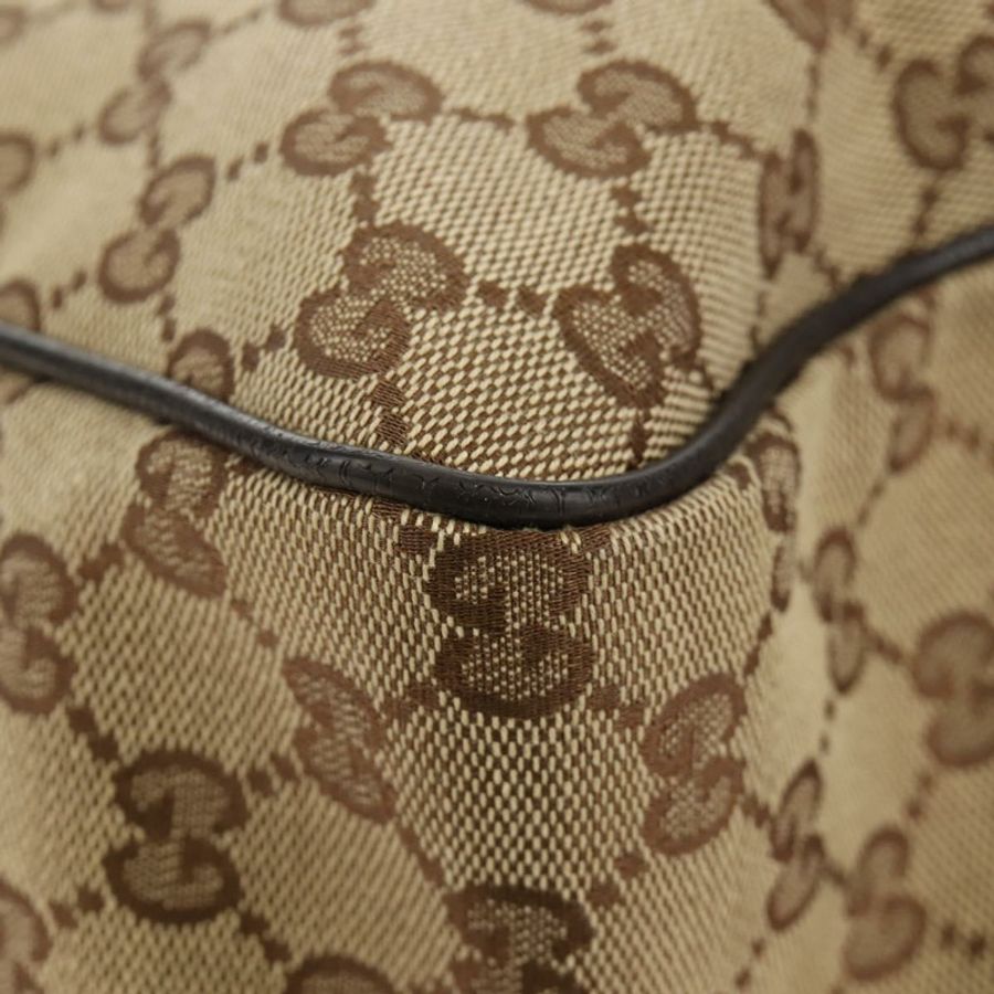 【日本直送】GUCCI GG帆布織帶雪莉線單肩包 米色 銀色 23302 正品 am11988V-16