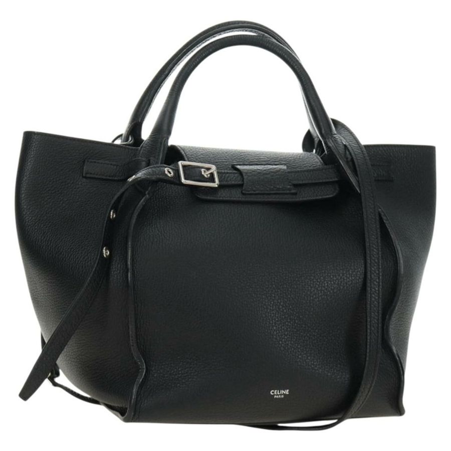 【日本直送】CELINE 大號手提包 小號手提包 皮革 黑色 銀色 正品 189349SAM-0