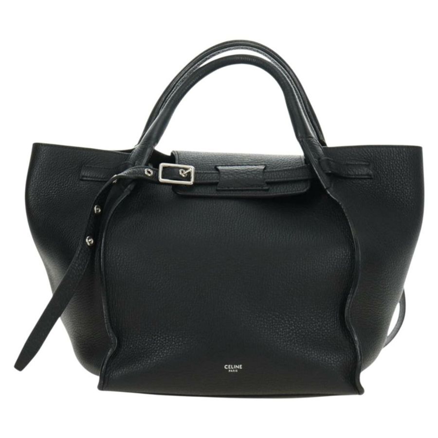 【日本直送】CELINE 大號手提包 小號手提包 皮革 黑色 銀色 正品 189349SAM-12