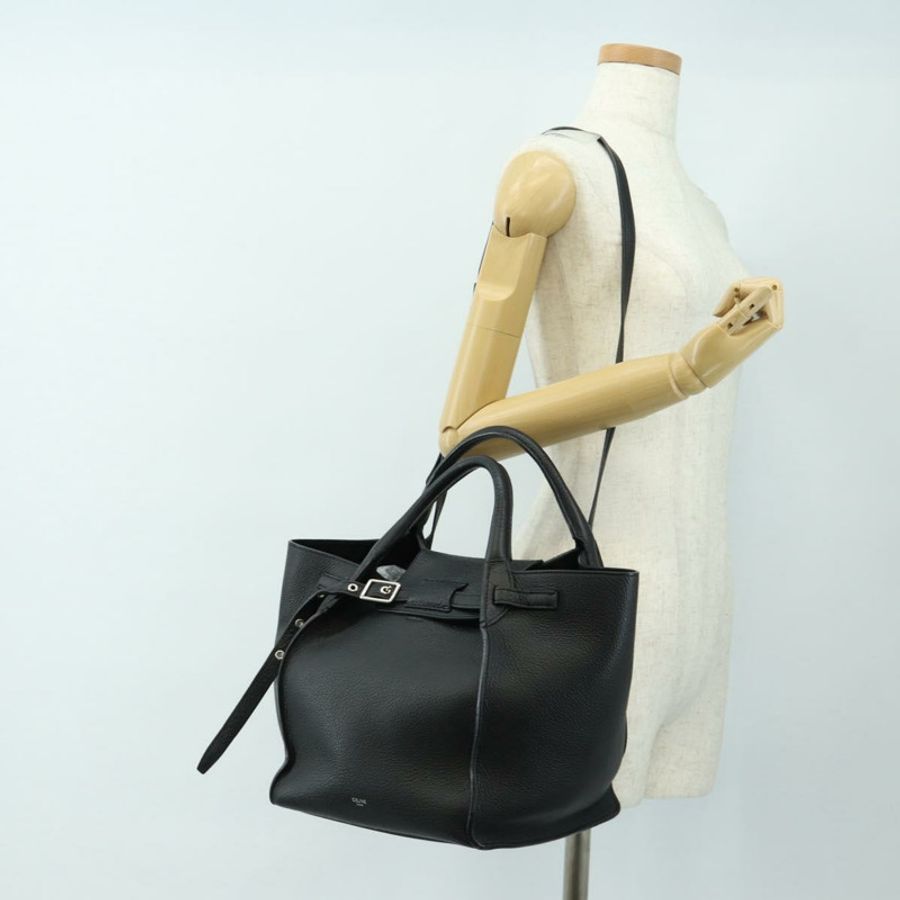 【日本直送】CELINE 大號手提包 小號手提包 皮革 黑色 銀色 正品 189349SAM-28