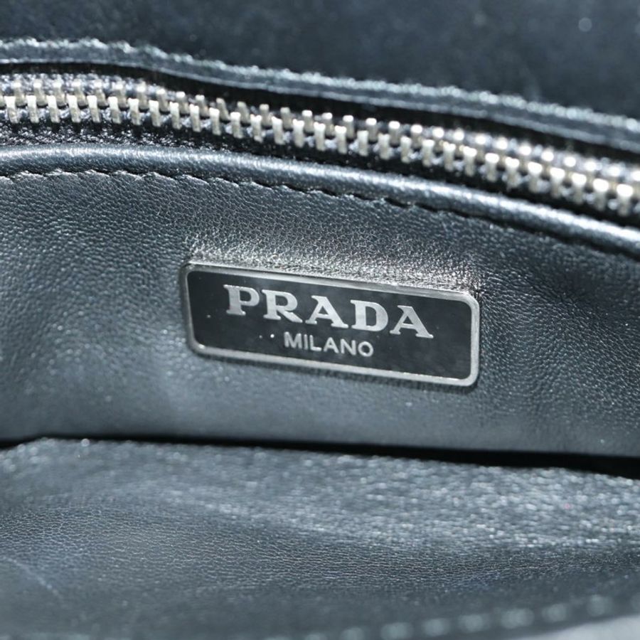 【日本直送】PRADA 鏈條單背包,Unborn 小牛皮,淺藍色,銀色,正品 189257V-30