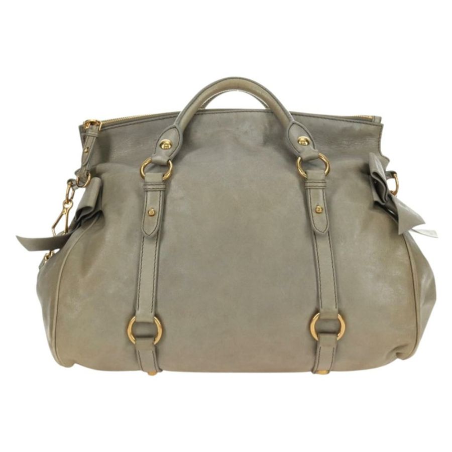 【日本直送】Miu Miu 手提包 皮革 兩用 灰色 金色 正品 189246V-1