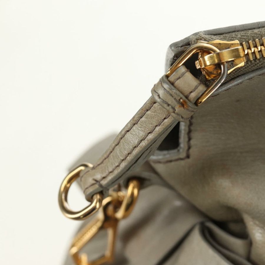 【日本直送】Miu Miu 手提包 皮革 兩用 灰色 金色 正品 189246V-20