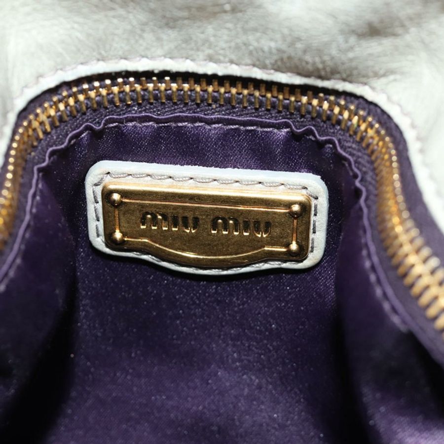 【日本直送】Miu Miu 手提包 皮革 兩用 灰色 金色 正品 189246V-21