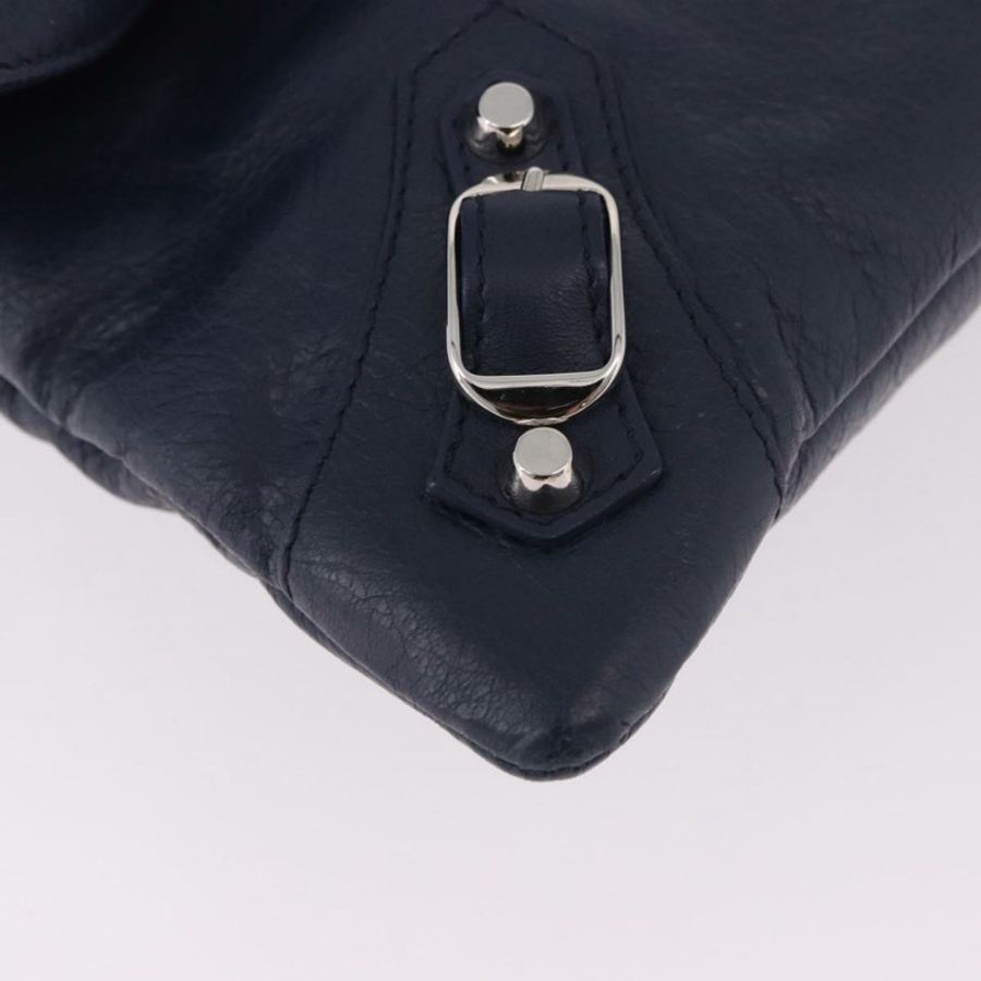 【日本直送】BALENCIAGA 經典信封式單肩包,皮革材質,海軍藍/銀色,貨號 319376,正品編號 189069V-8