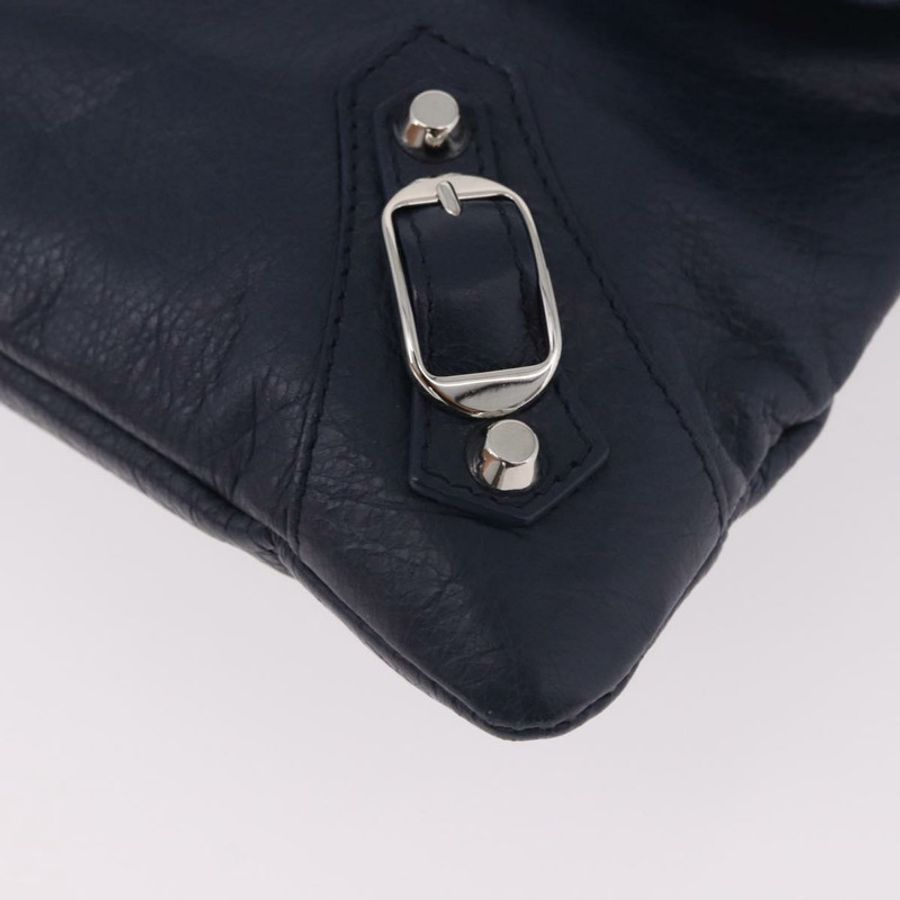 【日本直送】BALENCIAGA 經典信封式單肩包,皮革材質,海軍藍/銀色,貨號 319376,正品編號 189069V-13