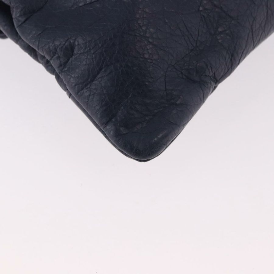 【日本直送】BALENCIAGA 經典信封式單肩包,皮革材質,海軍藍/銀色,貨號 319376,正品編號 189069V-14