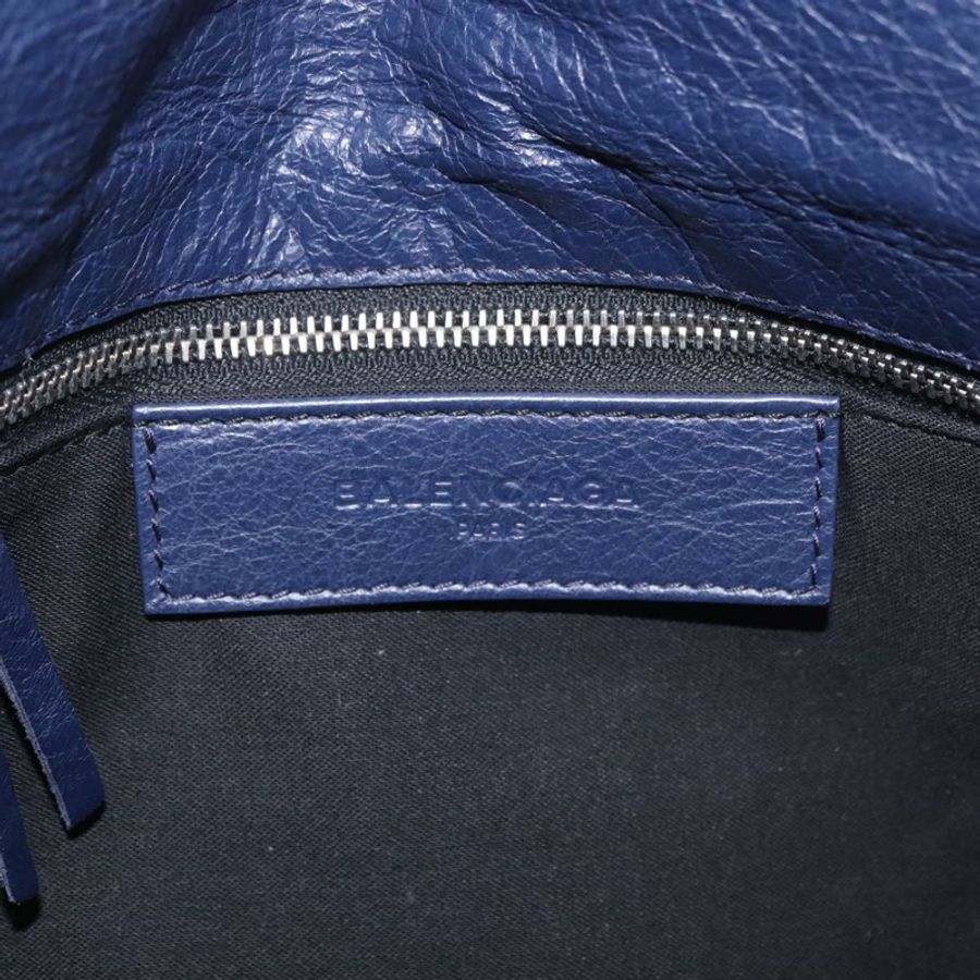 【日本直送】BALENCIAGA 經典信封式單肩包,皮革材質,海軍藍/銀色,貨號 319376,正品編號 189069V-19