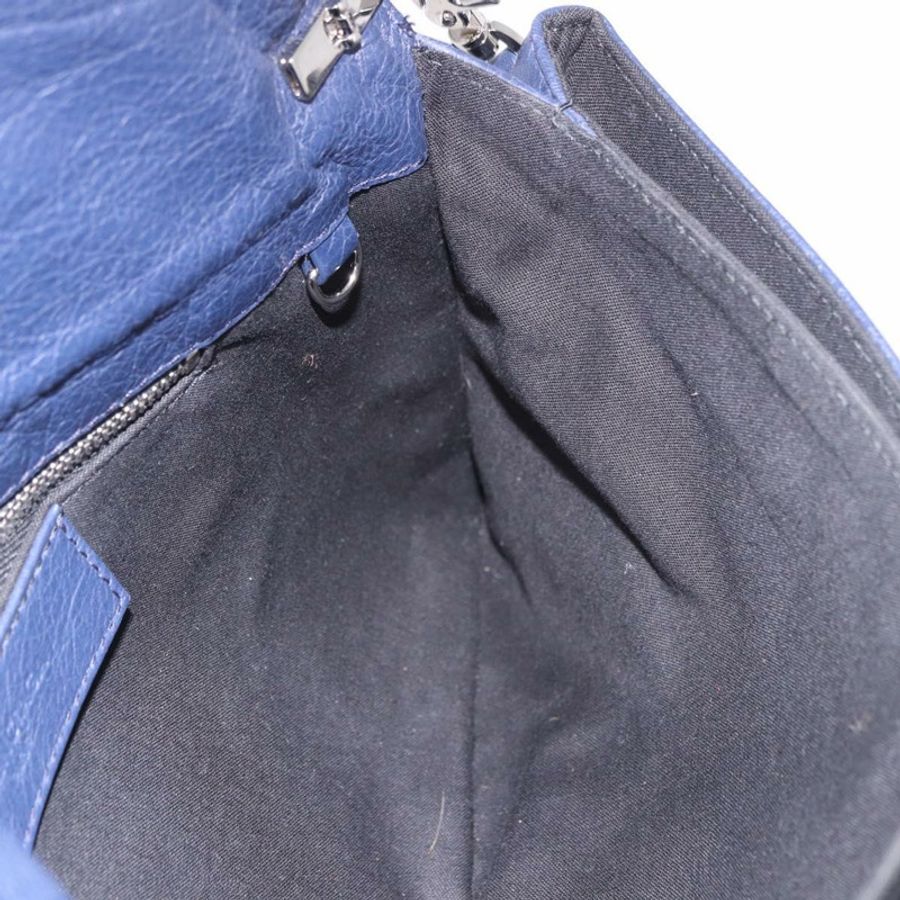 【日本直送】BALENCIAGA 經典信封式單肩包,皮革材質,海軍藍/銀色,貨號 319376,正品編號 189069V-20