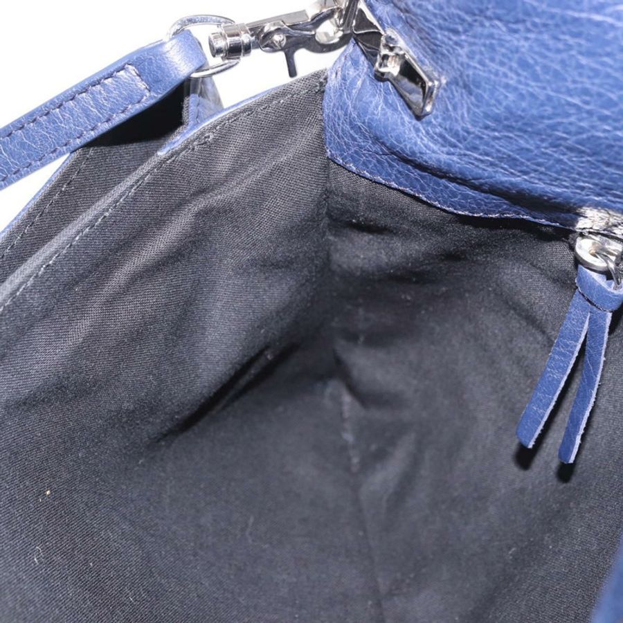【日本直送】BALENCIAGA 經典信封式單肩包,皮革材質,海軍藍/銀色,貨號 319376,正品編號 189069V-21