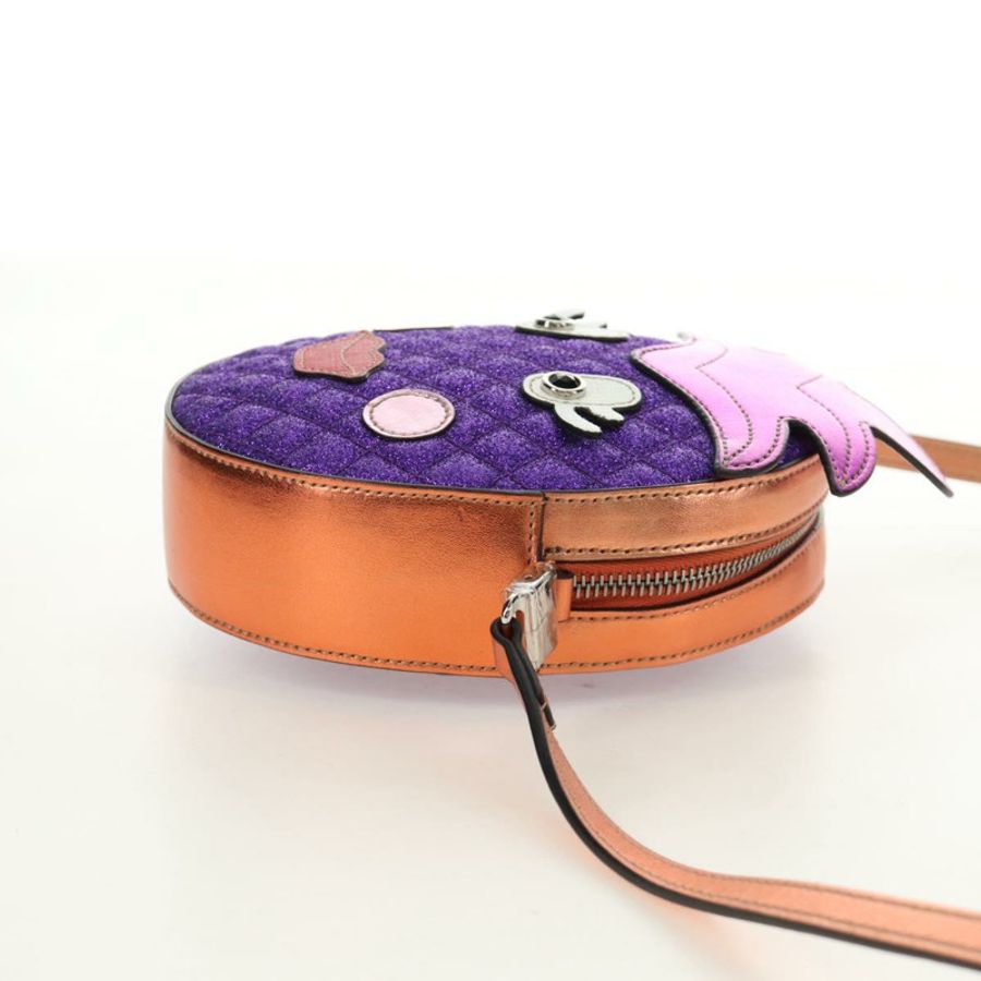 【日本直送】GUCCI 兒童鳳梨肩背包 皮革 紫色 銀色 正品 189054SAM-3