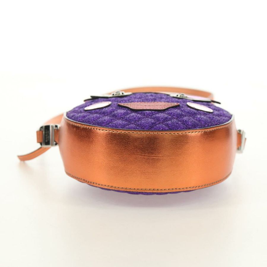 【日本直送】GUCCI 兒童鳳梨肩背包 皮革 紫色 銀色 正品 189054SAM-4