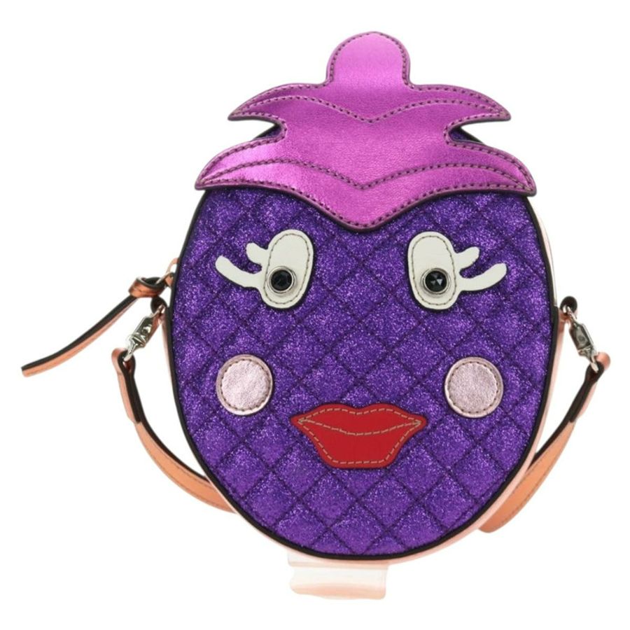 【日本直送】GUCCI 兒童鳳梨肩背包 皮革 紫色 銀色 正品 189054SAM-12