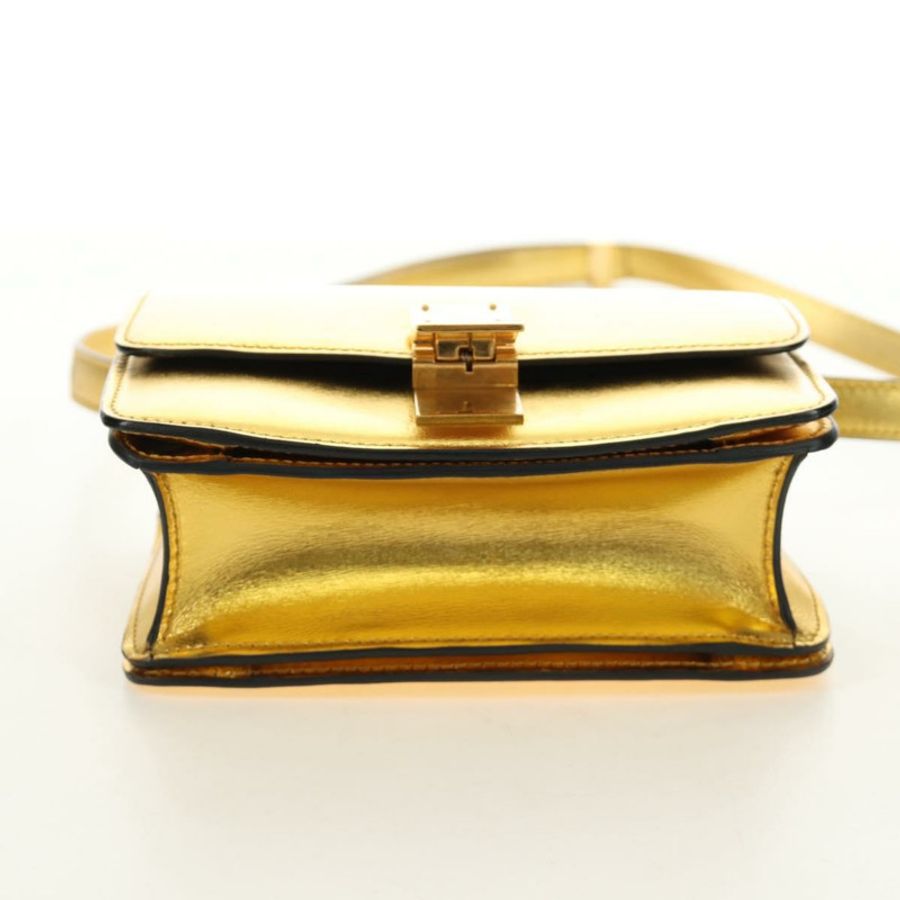 【日本直送】CELINE 金色皮革肩背包,正品編號 189106M-6