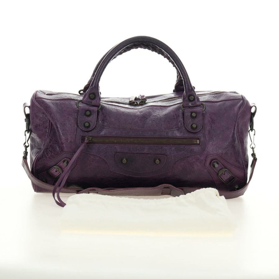 【日本直送】BALENCIAGA Zazigi 手提包 皮革 兩用 紫色 128523 正品 189102M-11