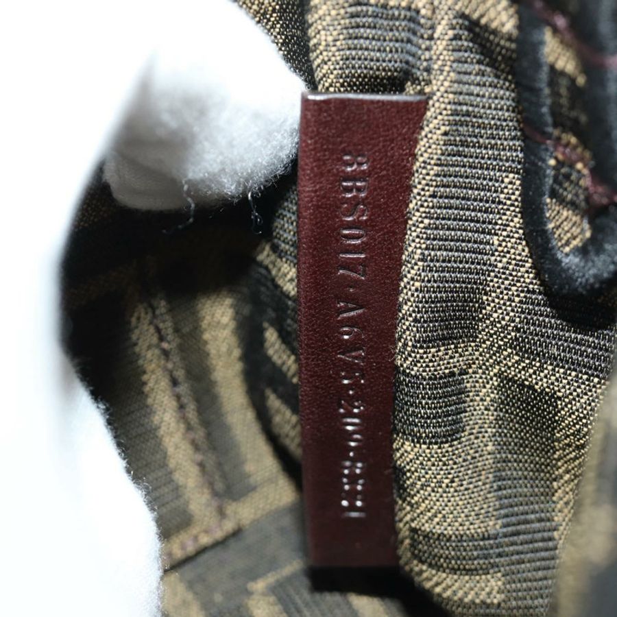 【日本直送】FENDI 鏈條 Zucca 帆布 Mamma Baguette 手袋 2way Brown Black Auth 189061SV-10
