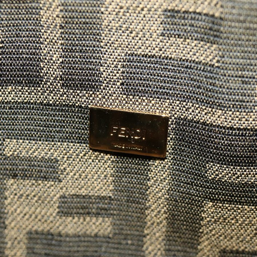 【日本直送】FENDI 鏈條 Zucca 帆布 Mamma Baguette 手袋 2way Brown Black Auth 189061SV-22