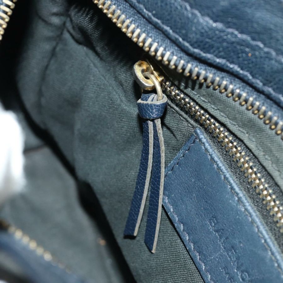 【日本直送】BALENCIAGA 經典金屬邊迷你都會包 皮革 兩用 海軍藍 正品 189129M-23