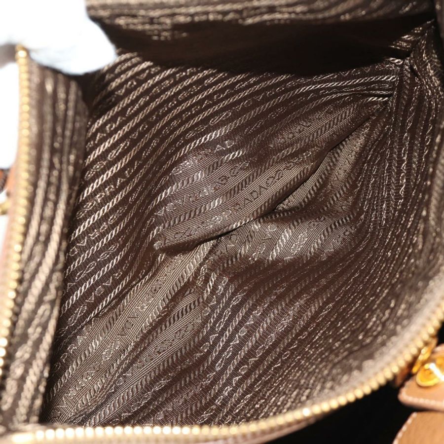 【日本直送】PRADA 手提包 Vittero Dino 皮革 棕色 金色 正品 189305V-19