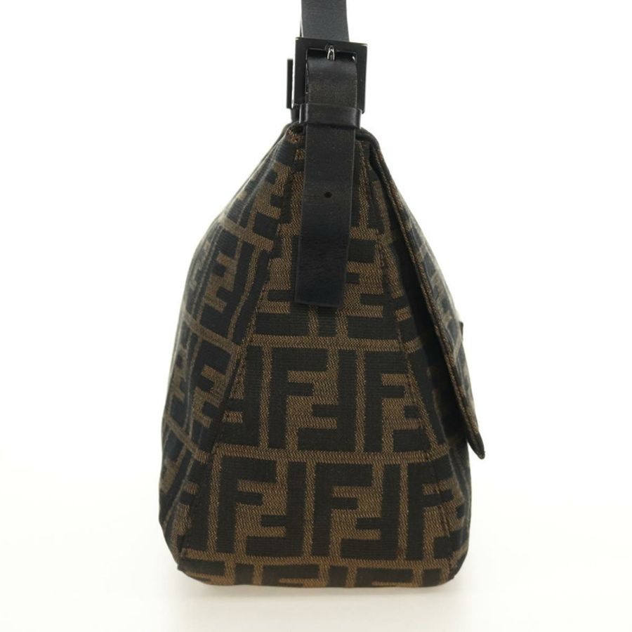【日本直送】FENDI Zucca帆布Mamma Baguette單肩包 黑色棕色 正品 189272V-3