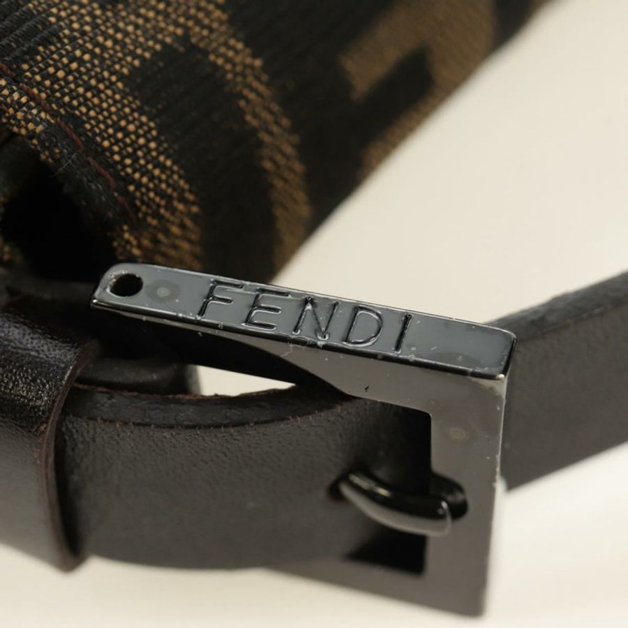【日本直送】FENDI Zucca帆布Mamma Baguette單肩包 黑色棕色 正品 189272V-14