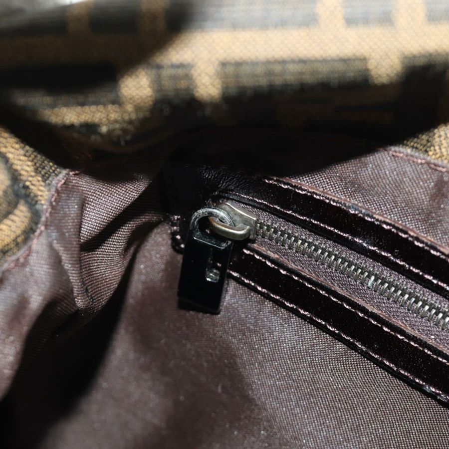 【日本直送】FENDI Zucca帆布Mamma Baguette單肩包 黑色棕色 正品 189272V-25