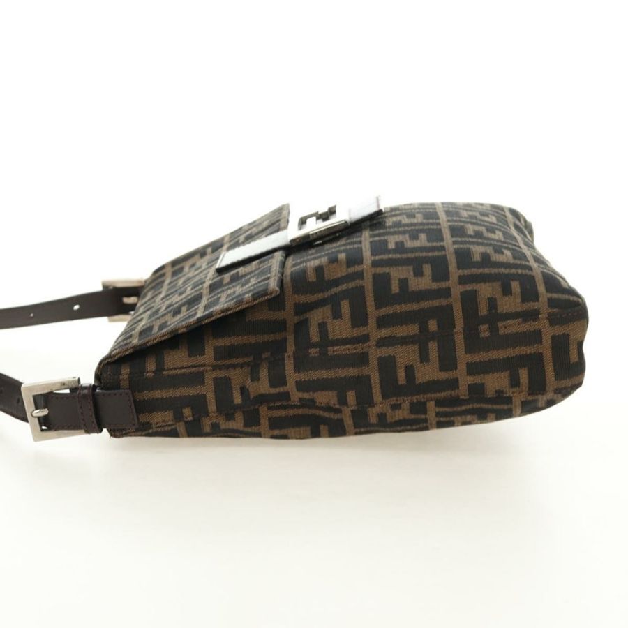 【日本直送】FENDI Zucca帆布Mamma Baguette單肩包 黑色棕色 正品 189187V-2