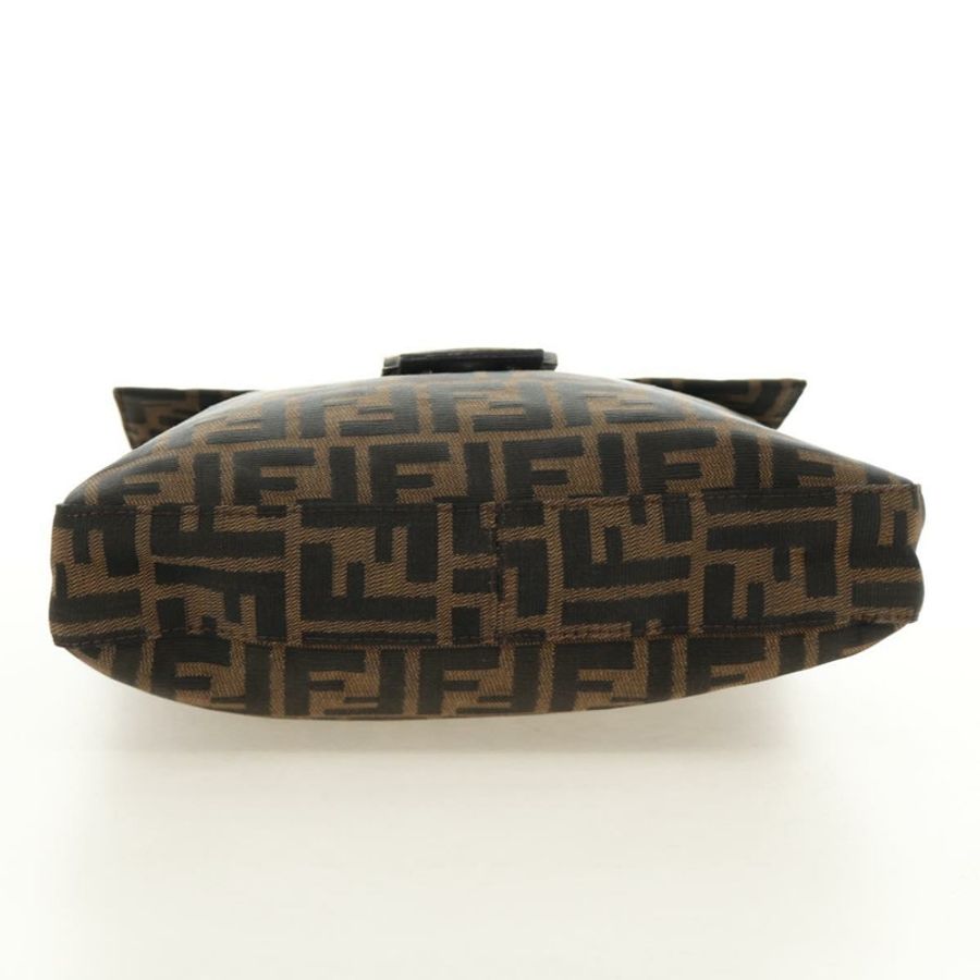 【日本直送】FENDI Zucca帆布Mamma Baguette單肩包 黑色棕色 正品 189187V-4