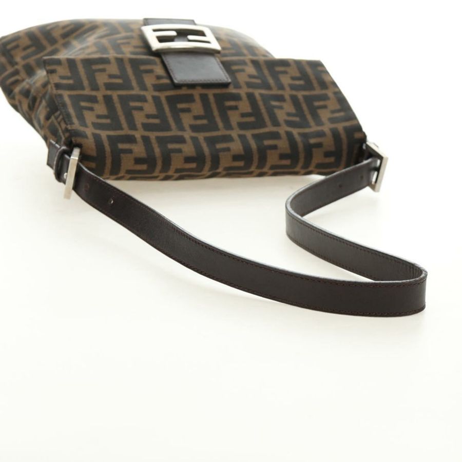 【日本直送】FENDI Zucca帆布Mamma Baguette單肩包 黑色棕色 正品 189187V-6
