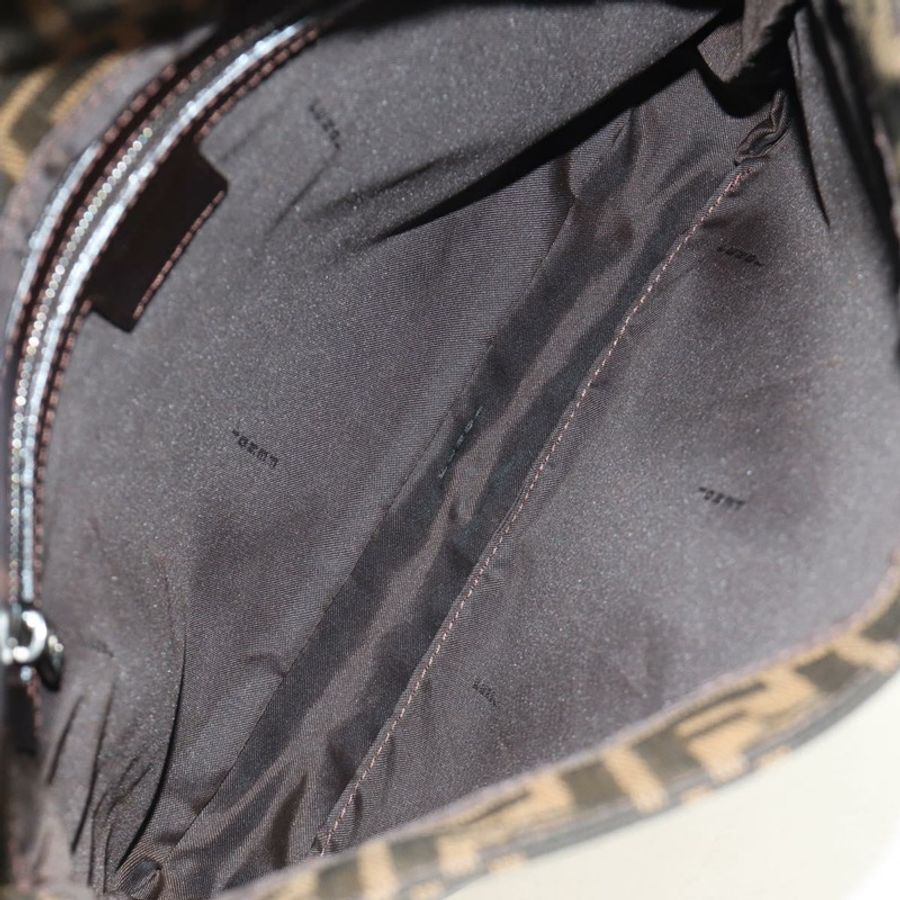 【日本直送】FENDI Zucca帆布Mamma Baguette單肩包 黑色棕色 正品 189187V-9