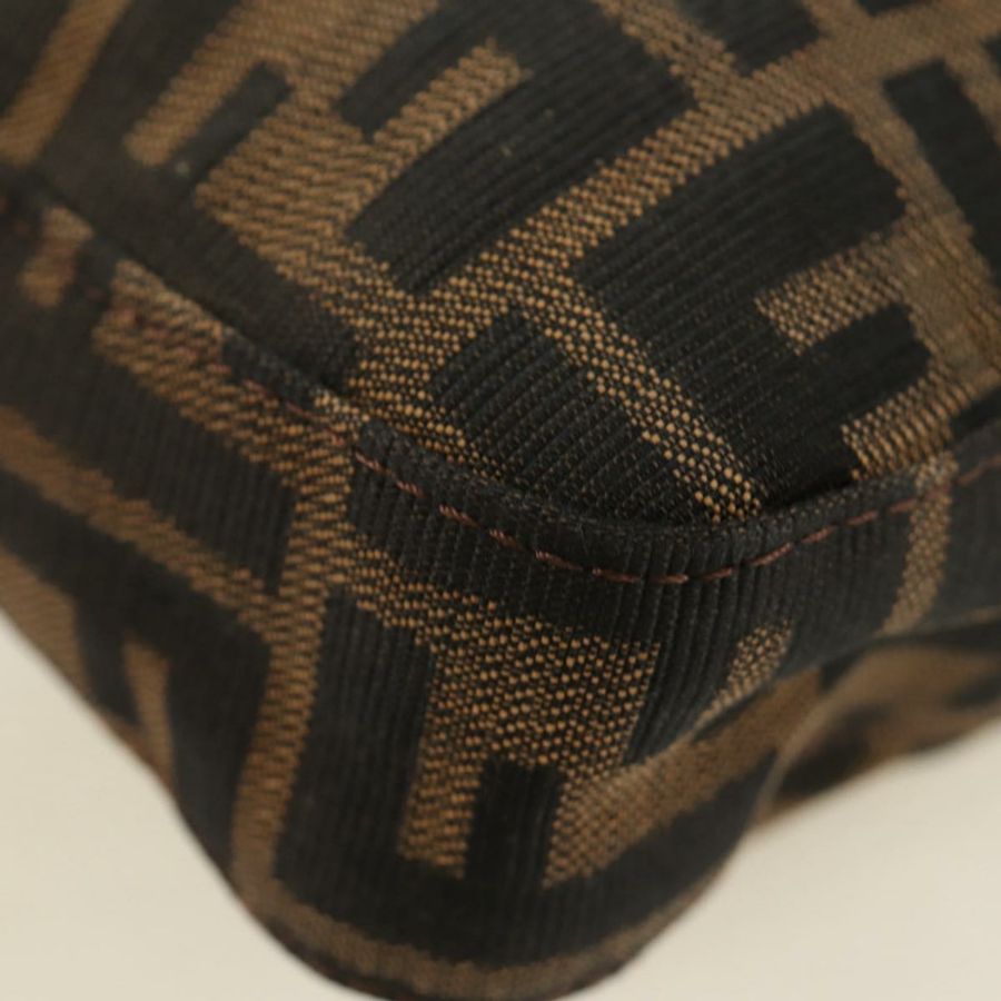 【日本直送】FENDI Zucca帆布Mamma Baguette單肩包 黑色棕色 正品 189187V-14